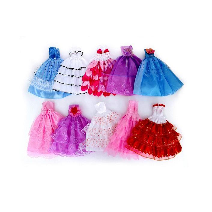 Bộ 05 Váy Đầm Công Chúa Búp Bê 30Cm
