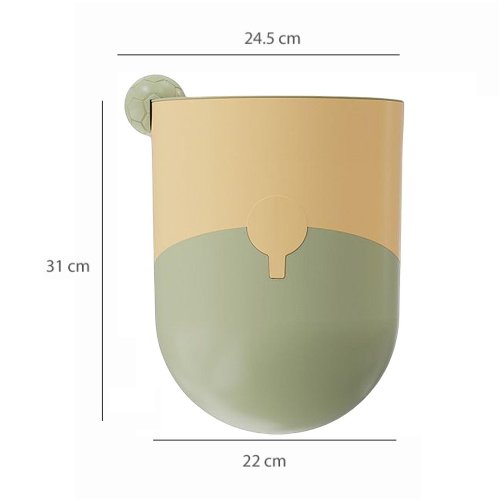 Round Wastebasket Bicolor 8L Garbage Bucket for Cars Patio Bathroom Yellow