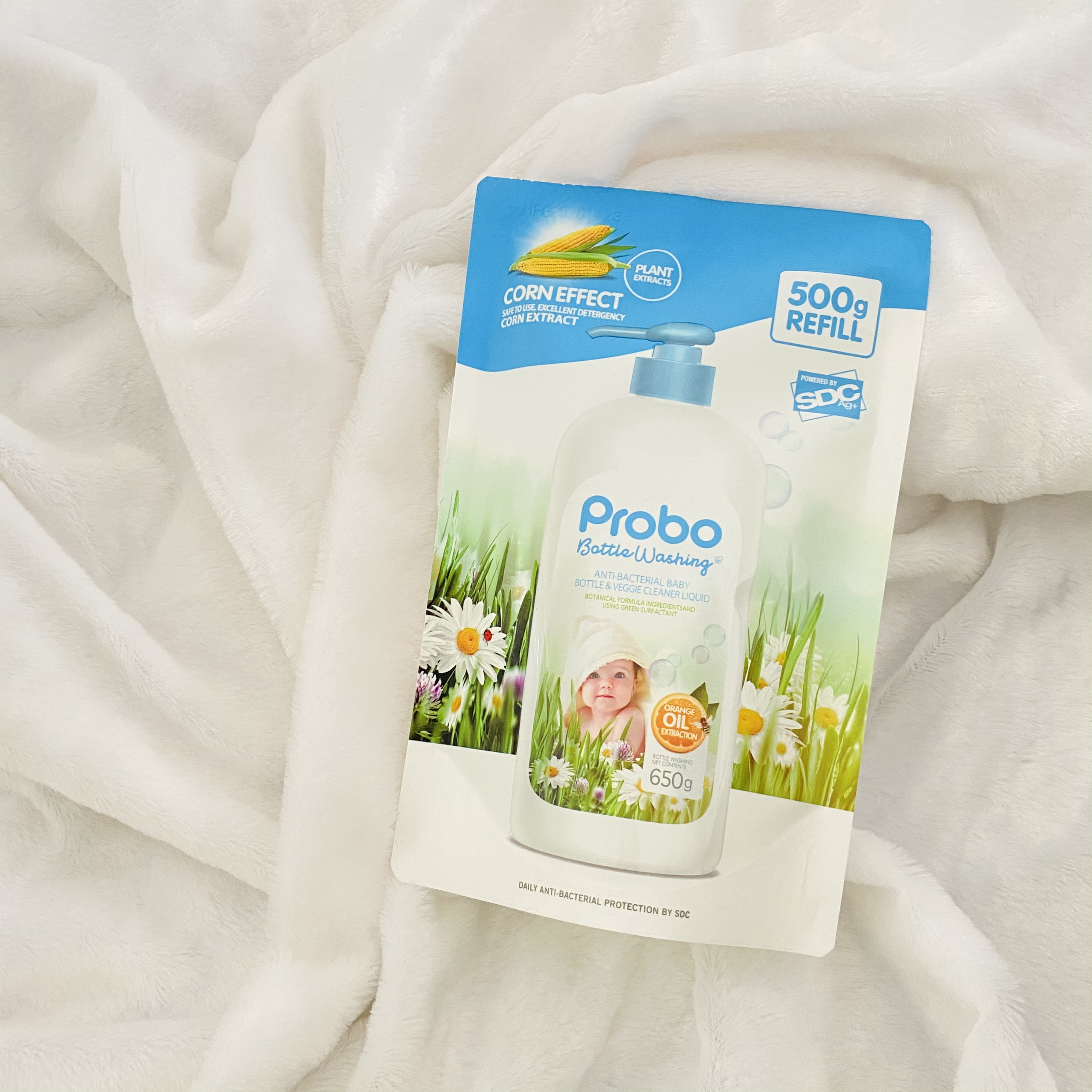 Nước rửa bình sữa và rau quả kháng khuẩn dạng túi PROBO - 500g