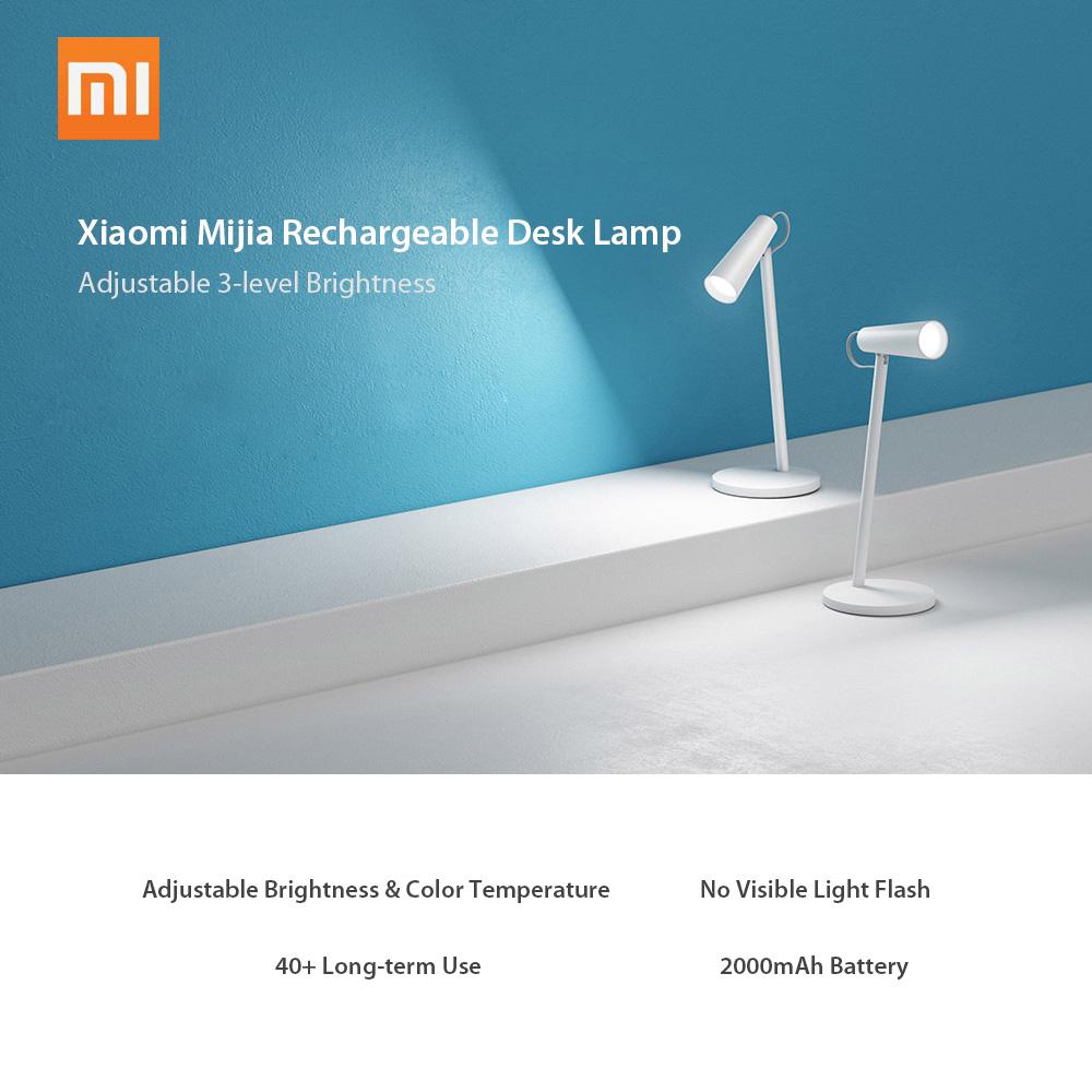 Xiaomi Mijia Rechargable Desk Lamp LED Table Lamp USB Charging 2000mAh Battery 3 Modes Dimming 2600K 3200K 4500K