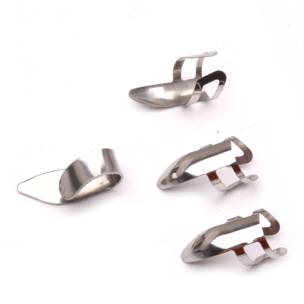 4pcs Finger Picks Stainless Steel Guitar Finger Picks & Thumb Pick Set