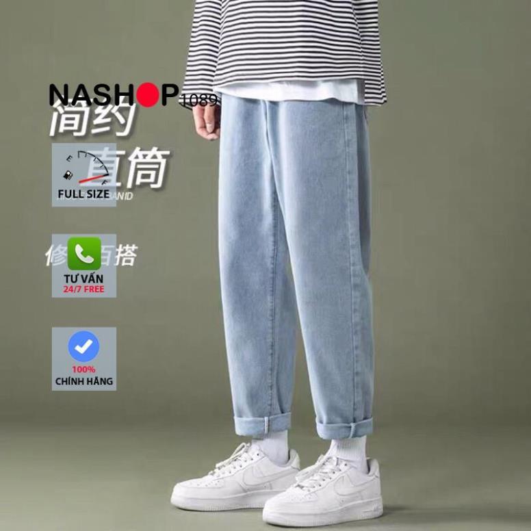 Quần jean bò baggy nam Nashop QT30 1089 quần bò ống đứng hot năm 2021