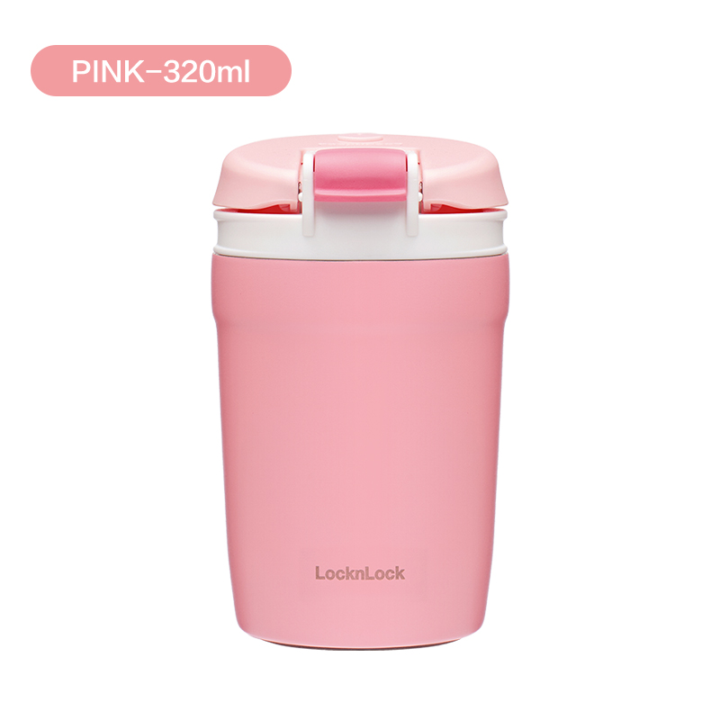 Bình giữ nhiệt LocknLock Dual One Touch Tumbler 320ml LHC3276, Hàng chính hãng, kèm ống hút - JoyMall