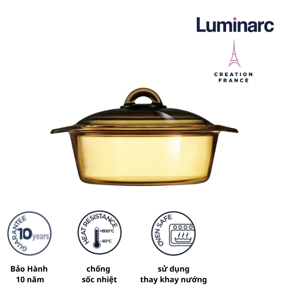 Nồi thuỷ tinh Luminarc Blooming Amberline 2 lít -LUBLH6890