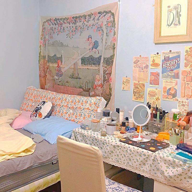 Thảm treo tường trang trí phòng phong cách cổ điển có dụng cụ lắp đặt tiện lợi