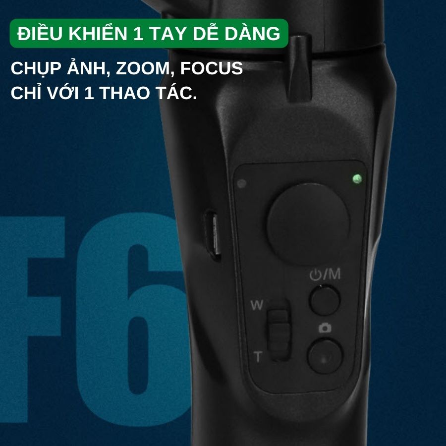 Tay cầm chống rung F6 - Gimbal chống rung điện thoại 3-AXIS F6, điều khiển 4 chiều dễ dàng, kết nối bluetooth nhanh