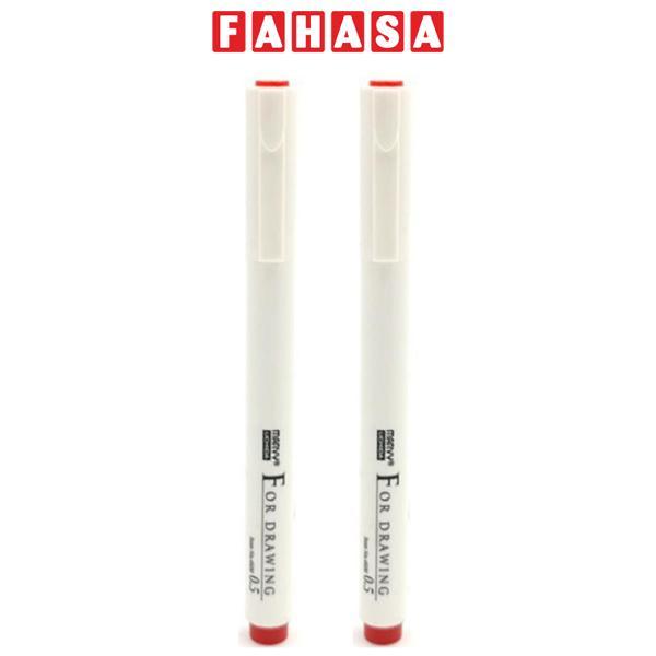 Vỉ 2 Bút Vẽ Kỹ Thuật 0.5 mm - Marvy 4600-2 - Màu Đỏ