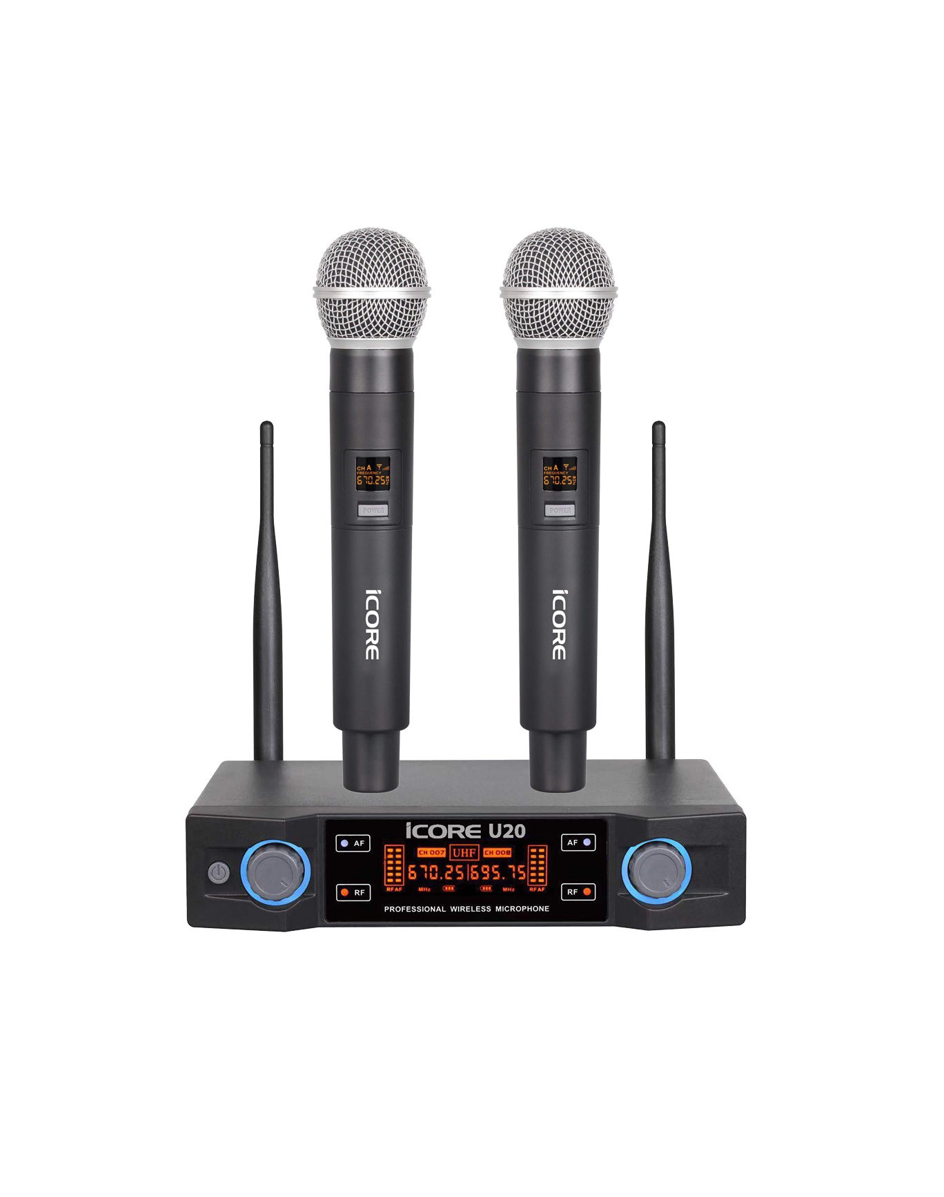 Bộ micro không dây UHF iCore U20 - hàng chính hãng