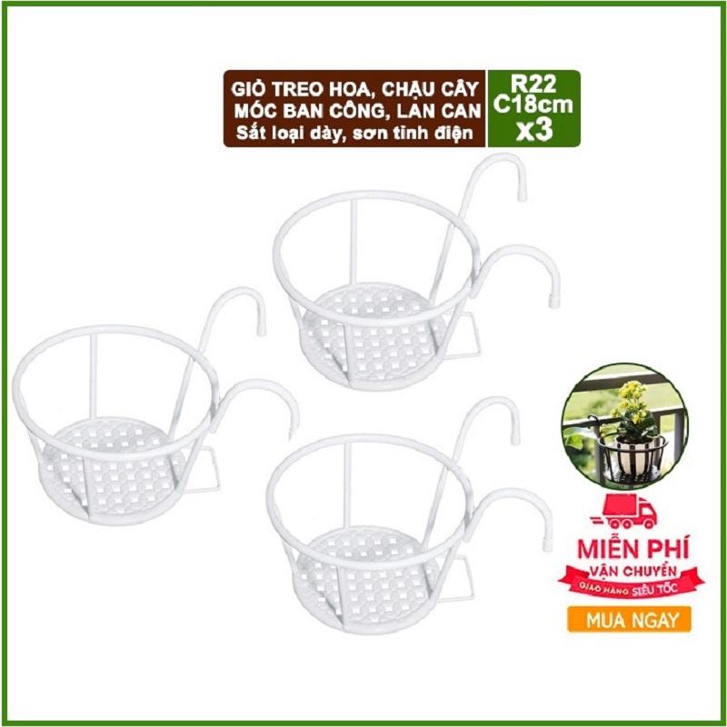 Giỏ treo ban công sắt hoa cây