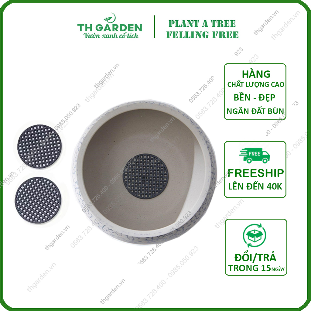Tấm Nhựa Bịt Lỗ Lỗ Thoát Nước Chậu Cây TH Garden - Chống Rò Rỉ Đất - Giúp Thoát Nước Thông Thoáng Khí - Tránh Ngập Úng Rễ