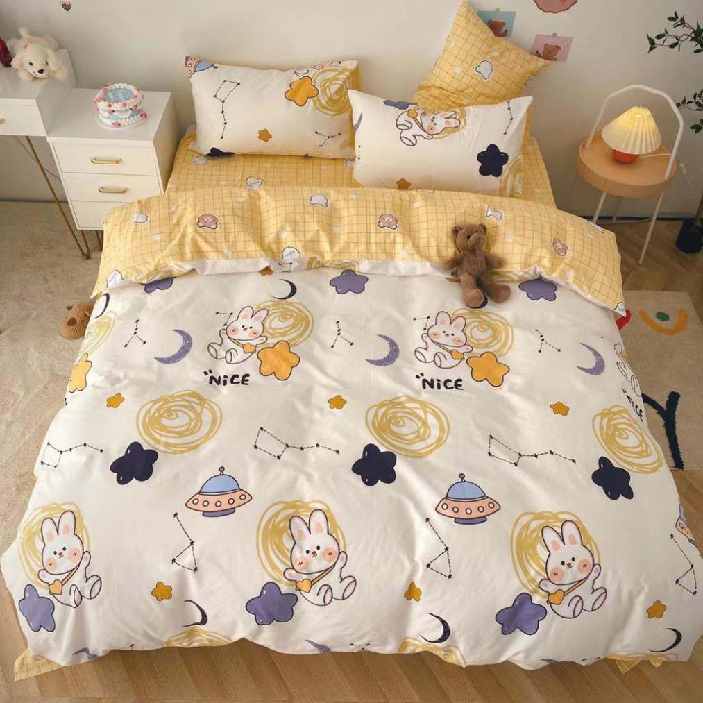 Set chăn ga gối cotton living cao cấp bo chun miễn phí