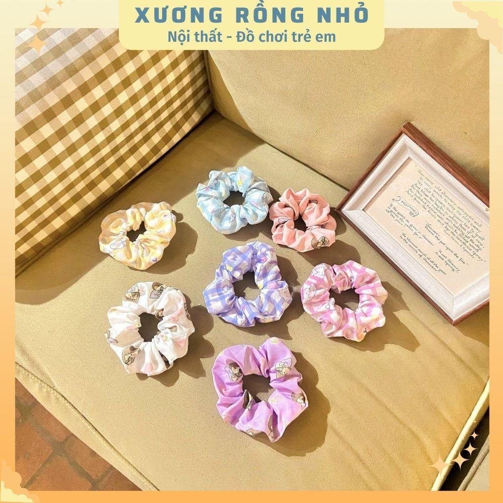 Dây cột tóc vải scrunchies - Dây buộc tóc scrunchies dễ thương màu pastel