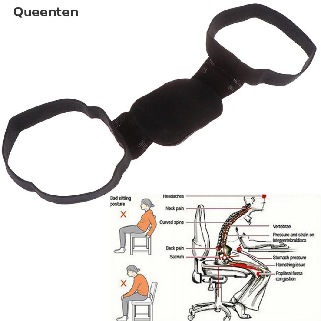 Queenten 1Pc Massager Shapewear Chest Belt Back Shoulder Posture Corrector Black VN