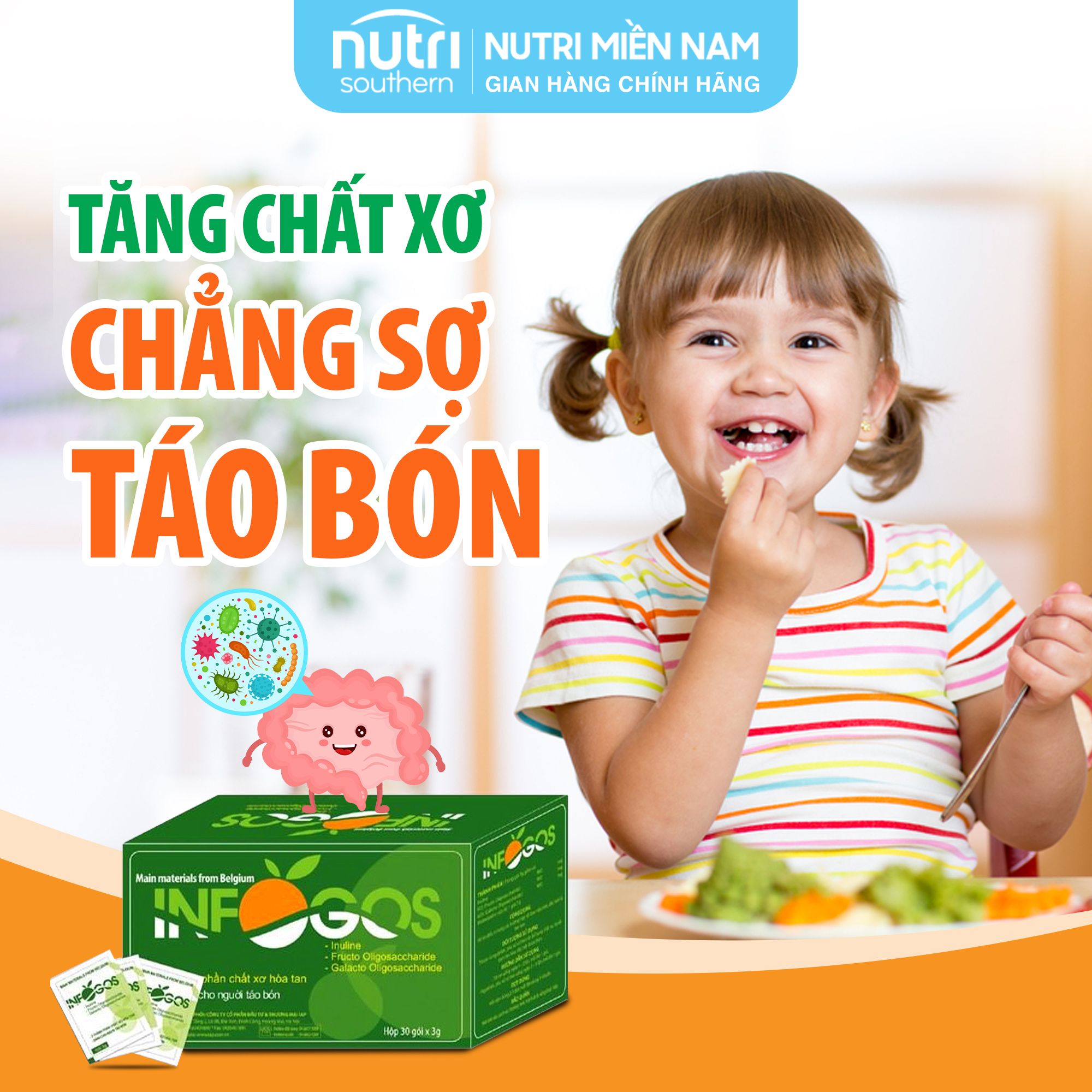 Chất Xơ Hòa Tan INFOGOS Hỗ Trợ Táo Bón Và Rối Loạn Tiêu Hóa, Giúp Đường Ruột Khỏe Mạnh