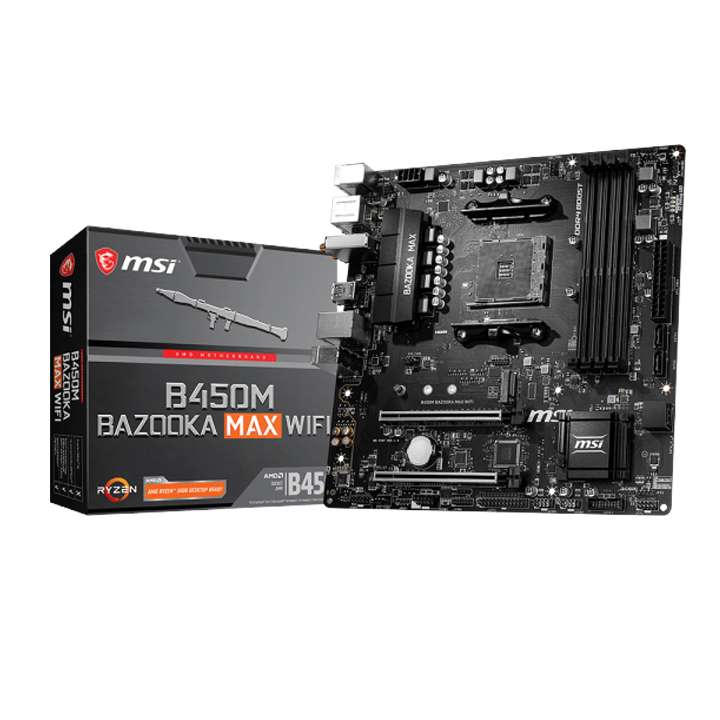 Mainboard MSI B450M BAZOOKA MAX WIFI - Hàng Chính Hãng