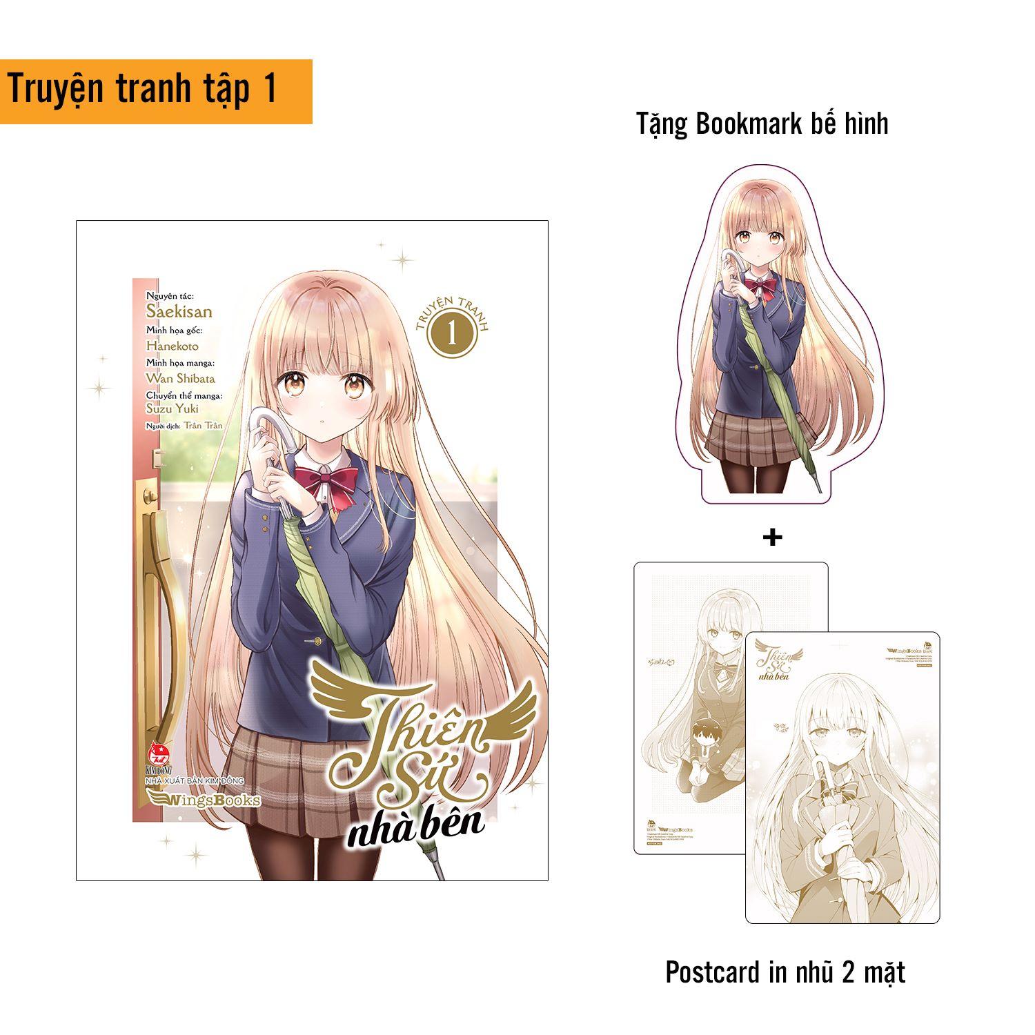 Hình ảnh [Manga] Thiên Sứ Nhà Bên - Tập 1 - Tặng Kèm Bookmark Bế Hình + Postcard In Nhũ 2 Mặt
