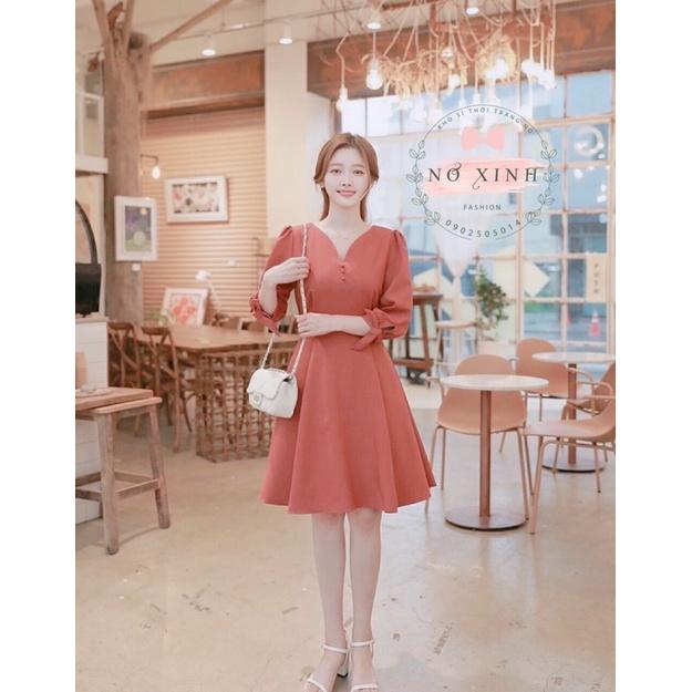 Đầm Xoè Công Sở Dự Tiệc Hàn Quốc Có Size M-L-XL-XXL (ảnh shop chụp