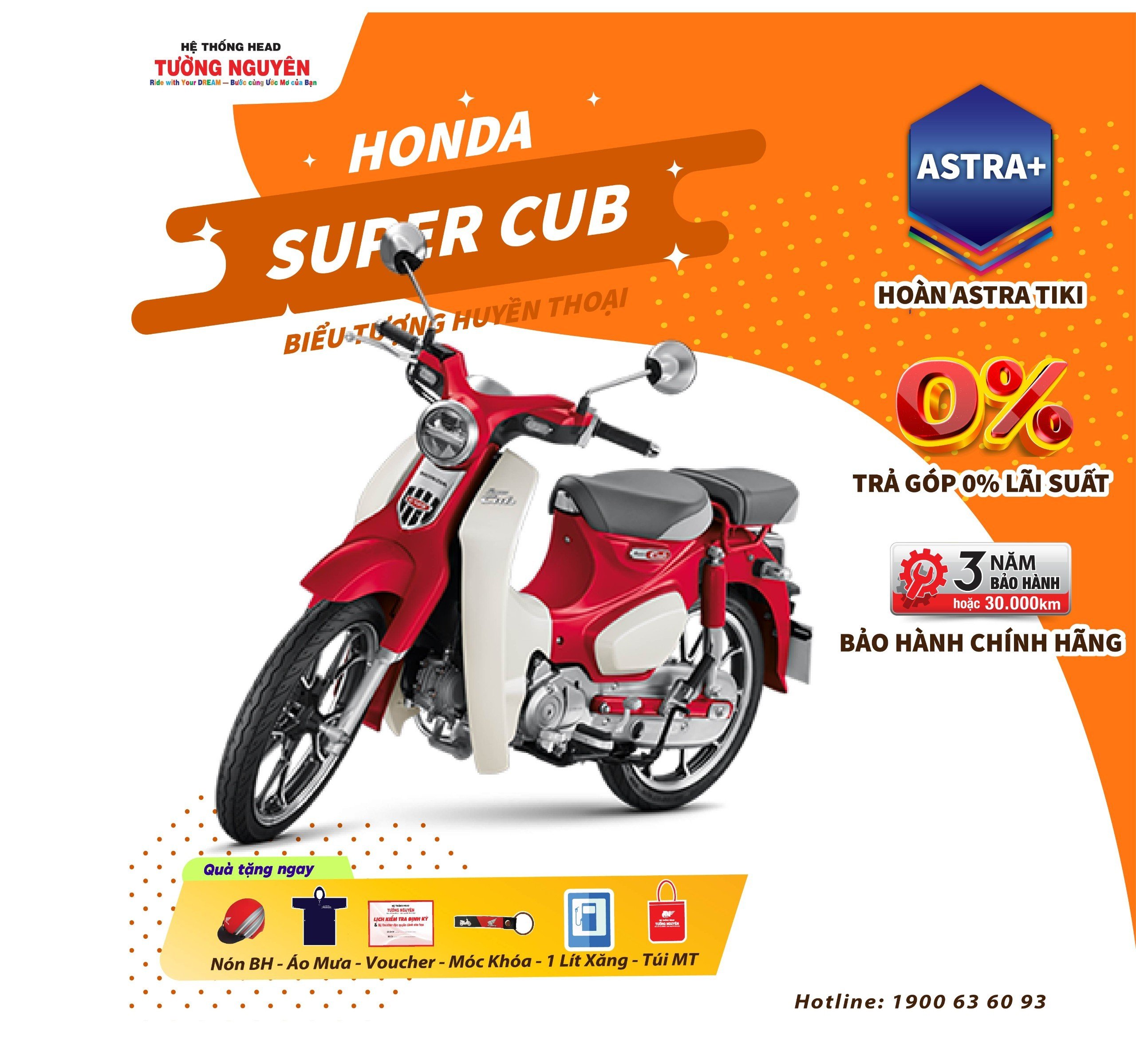 Xe máy Honda Super Cub 125 - Phiên bản Tiêu chuẩn - Đỏ