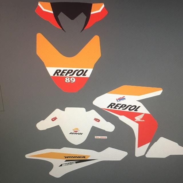 Tem trùm winner trắng cam đỏ repsol