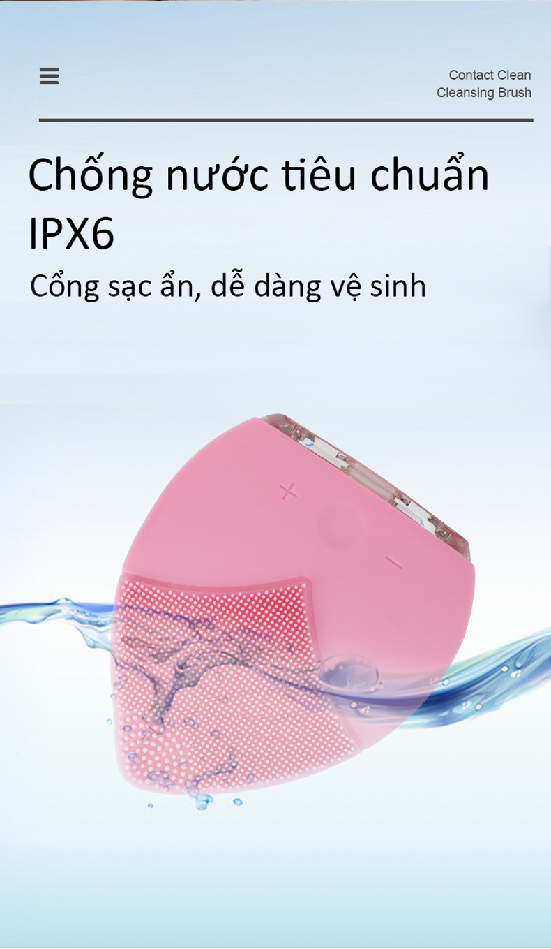 Máy rửa mặt và massage làm đẹp SR1407 : Công nghệ rung mới nhất, chất liệu silicone kháng khuẩn làm sạch sâu, tẩy da chết mà vẫn an toàn , chống nước IPX6 - Hàng chính hãng