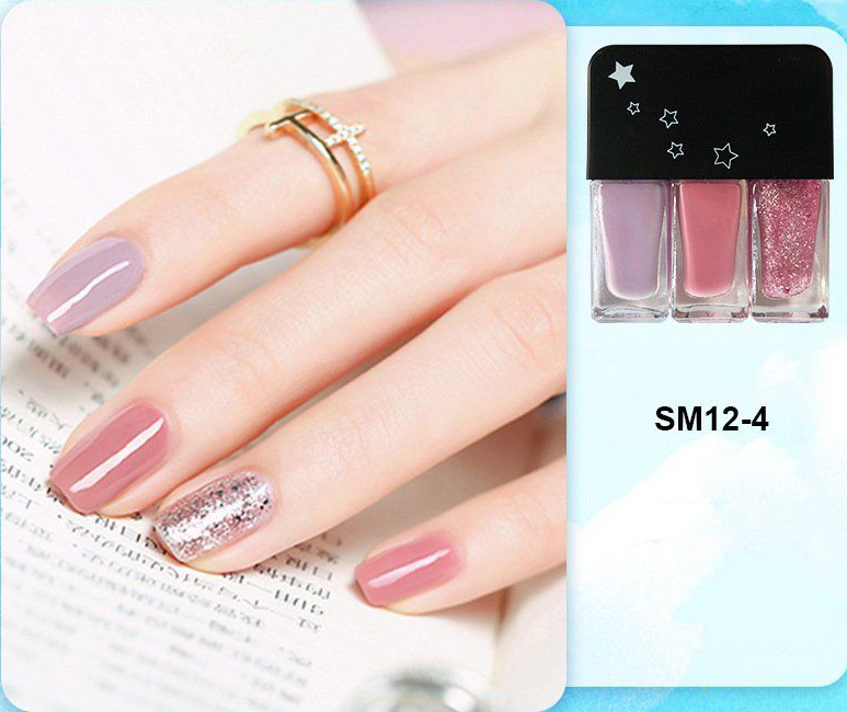 Set 3 lọ sơn móng tay, sơn gel móng tay bóng nhiều màu nail color SM12