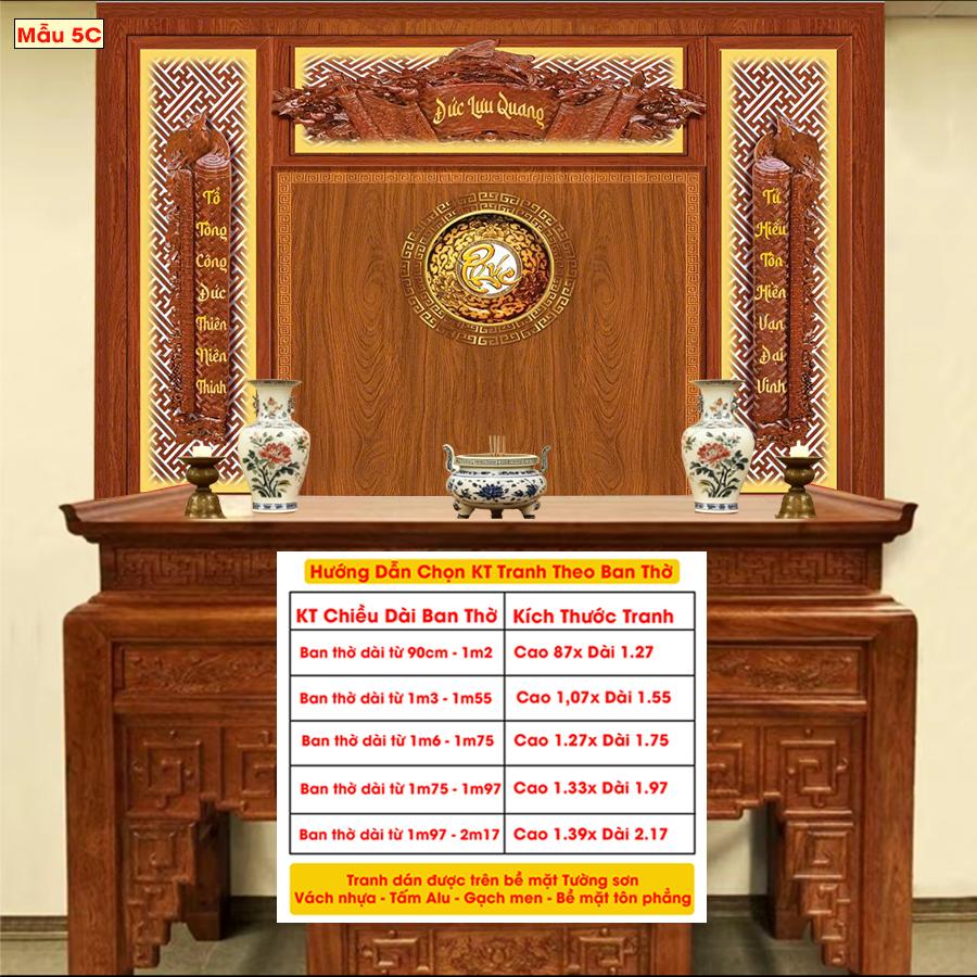 Tranh Lụa Dán Tường Phòng Thờ Cao Cấp 6 – In Sắc Nét – Tặng Keo Dán, Giá Tận Xưởng - Mẫu 8C