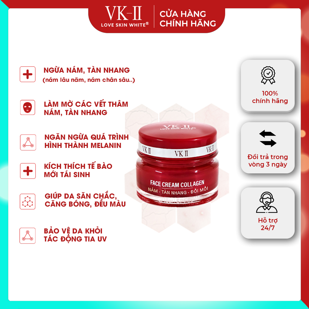 Kem Ngừa Nám - Tàn Nhang - Đồi Mồi VK II