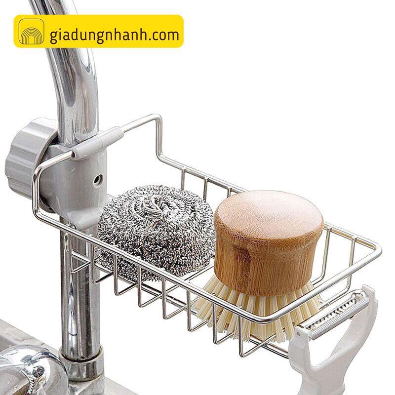 Kệ Đựng Đồ Rửa Chén Inox Gắn Vòi Tiện Lợi