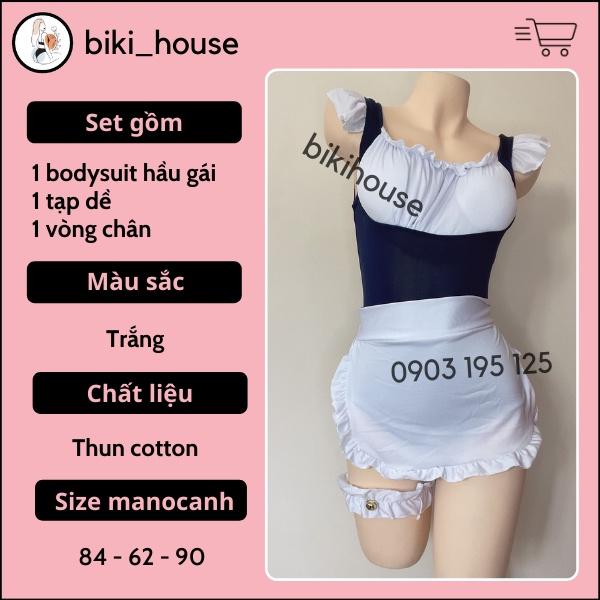 Cosplay hầu gái sexy liền thân đáng yêu bodysuit đồ ngủ 1 mảnh nàng hầu giúp việc cao cấp gợi cảm BIKI HOUSE N771 - HCM