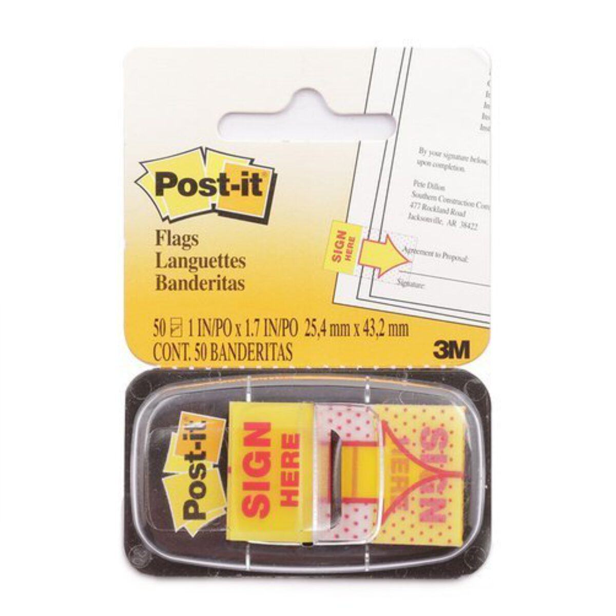 Vỉ 50 miếng noted đánh dấu trình ký Post It Sign Here 3M SB-680-9 - Đánh dấu, phân trang tập vở tài liệu