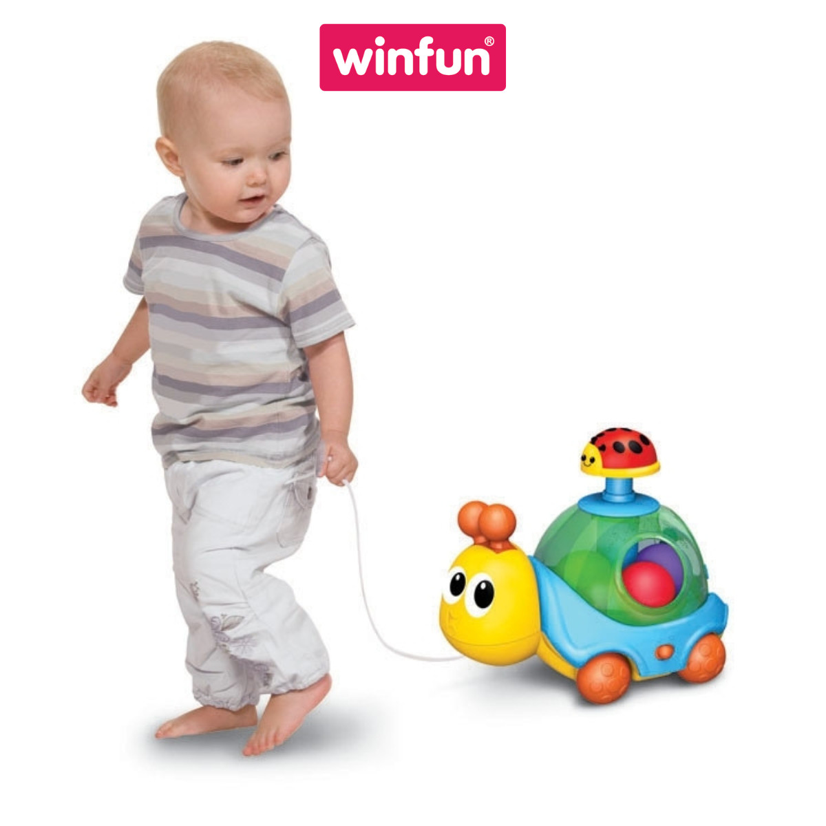 Đồ chơi ốc sên kéo dây phát nhạc kèm con quay bắn bóng Winfun 0674-NL