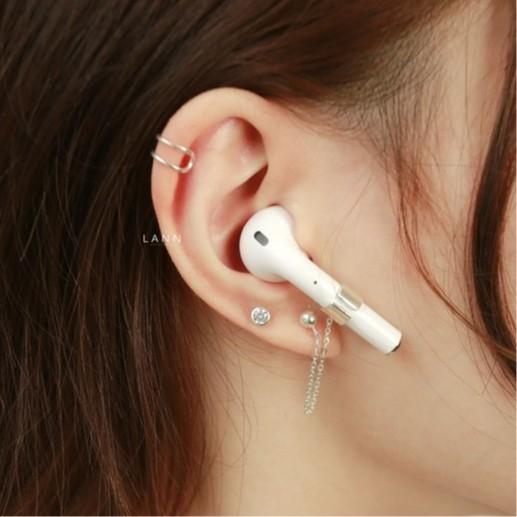 Khuyên dot dây xích nối kẹp Airpod S925 LANN