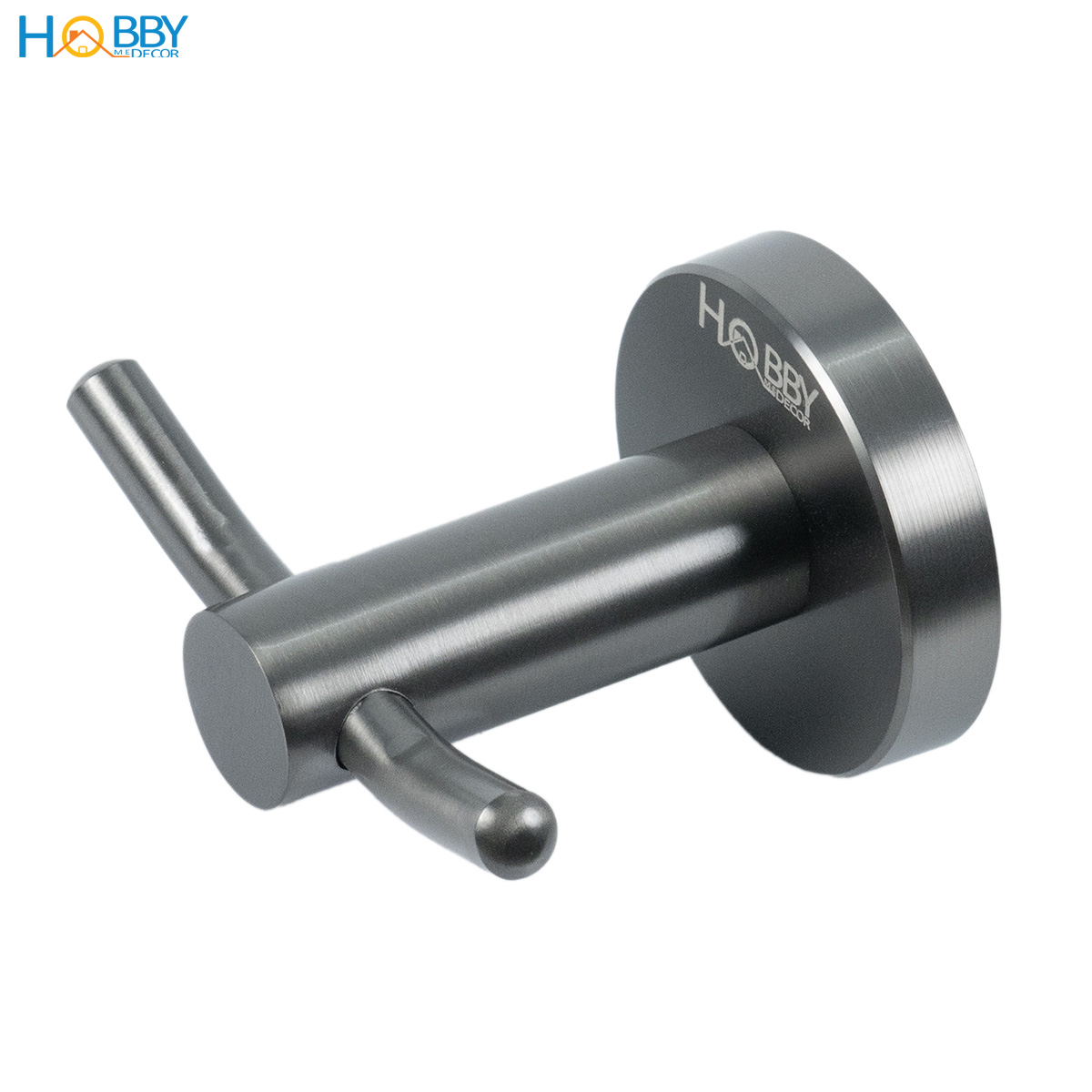 Móc treo đồ có 2 chấu ngang inox 304 sơn đen Hobby home decor T2X