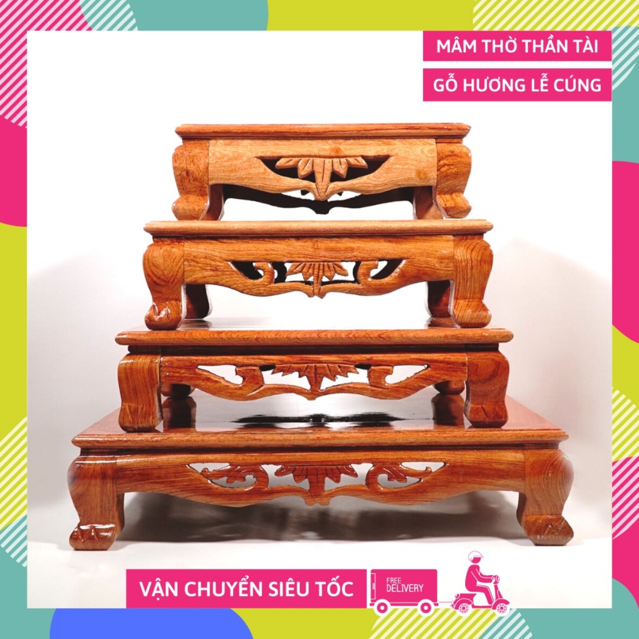 Bàn osin gỗ hương 40x60 cm ,bàn trà nhật,bàn cơm-kỷ trúc