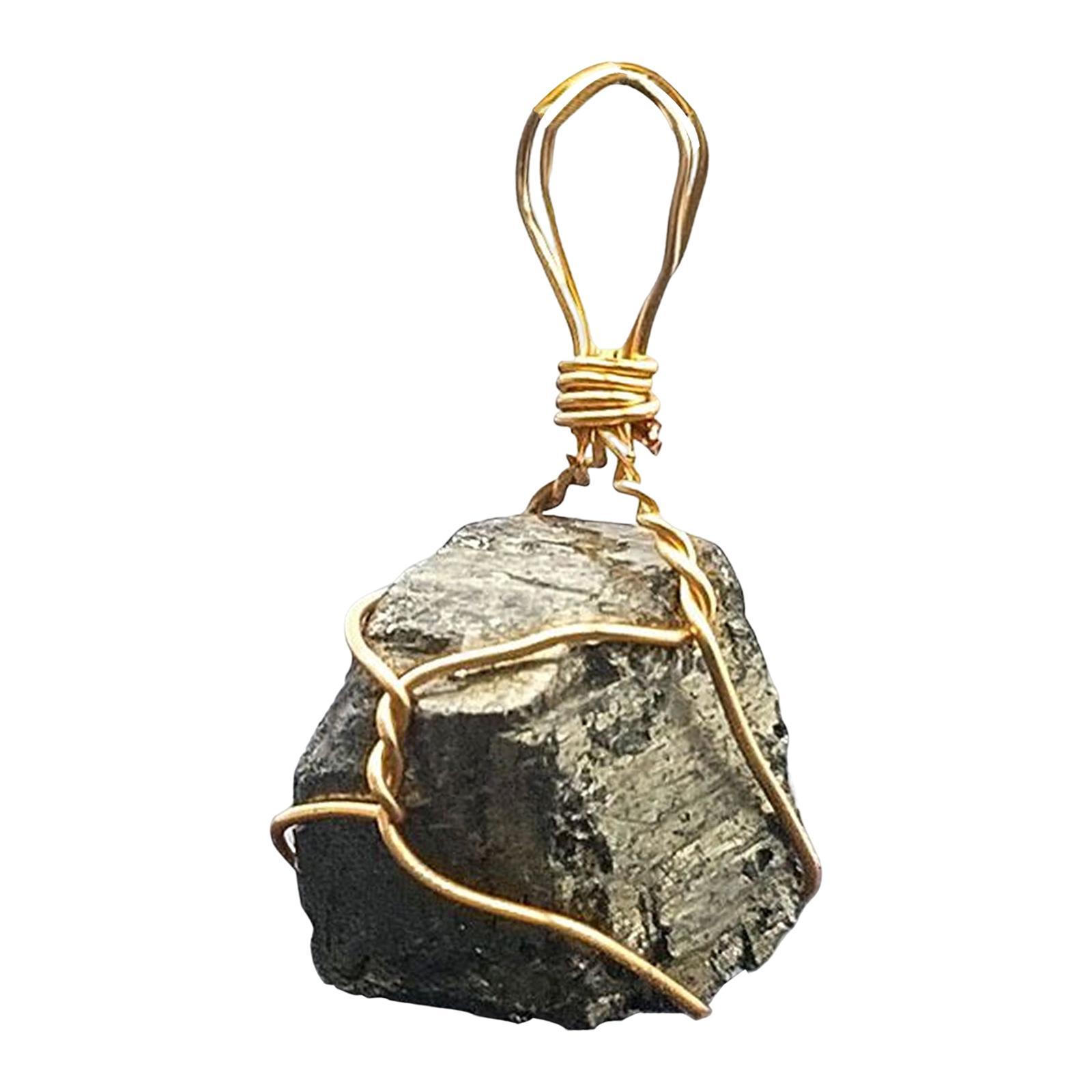 Pyrite  Stone Jewelry Necklace Pendant Mineral Iron Rough Decoration