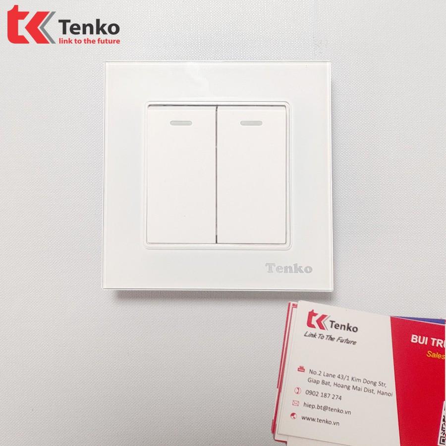 Công Tắc Âm Tường Mặt Kính Cường Lực 2 Nút Bấm TK-F71-D-02 White Mode