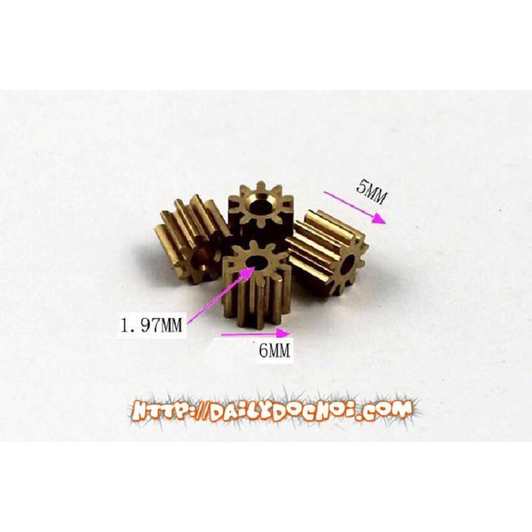 Bánh răng đồng 10 răng lỗ trục 2mm dùng để nối trục động cơ