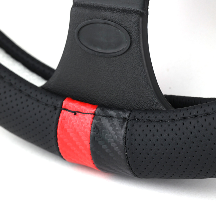 Bọc Vô Lăng CIND 8056 - Đen đỏ carbon M (37cm-38cm)