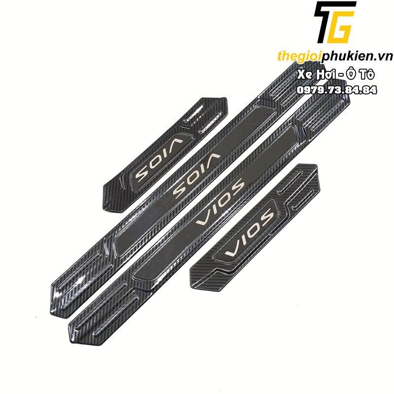 Bộ Ốp bậc cửa, Nẹp bước chân Toyota Vios 2019-2021 vân Carbon