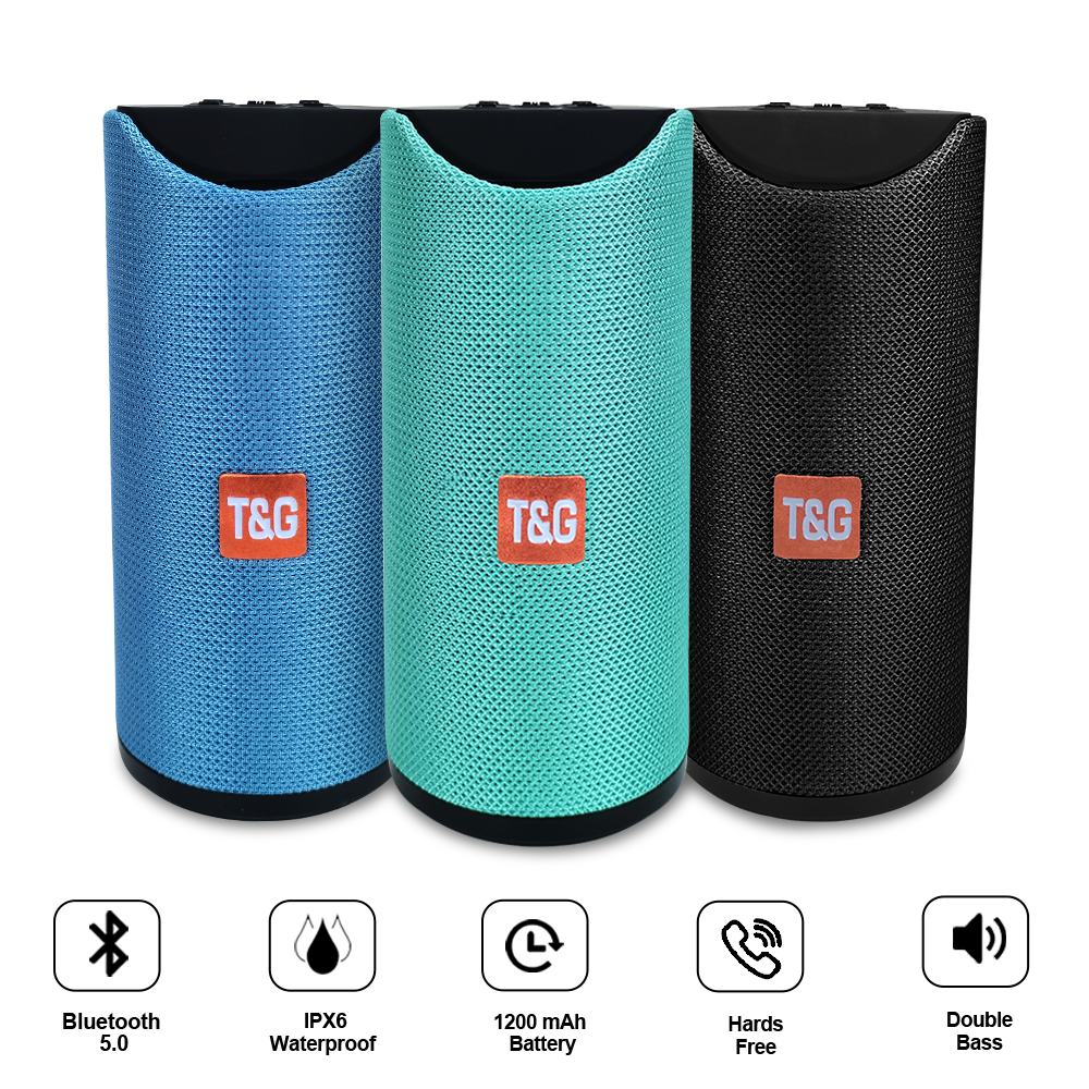 Bán chạy TG113 10W Cột di động ngoài trời Loa không dây tương thích Bluetooth USB TF FM Radio Âm nhạc Loa siêu trầm âm thanh nổi cho PC Màu sắc: rằn ri