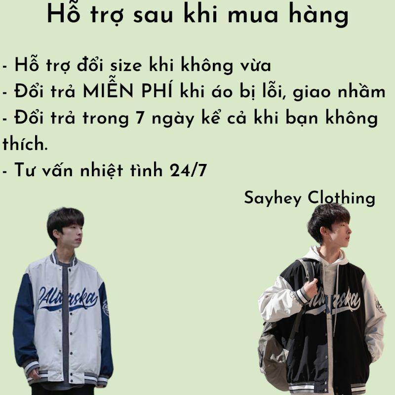 Hình ảnh Áo Khoác Bomber Dù Alas Ulzzang Nam Nữ Unisex Form Rộng - Varsity phong cách Hàn Quốc