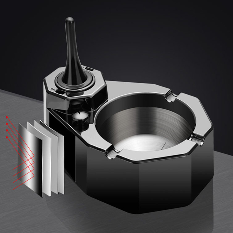 Hột Quẹt Bật Lửa Diêm Xăng ZC006 Đánh Lửa Bằng Điện Kiêm Gạt Tàn Để Bàn 3 Điếu - Nhiều Màu