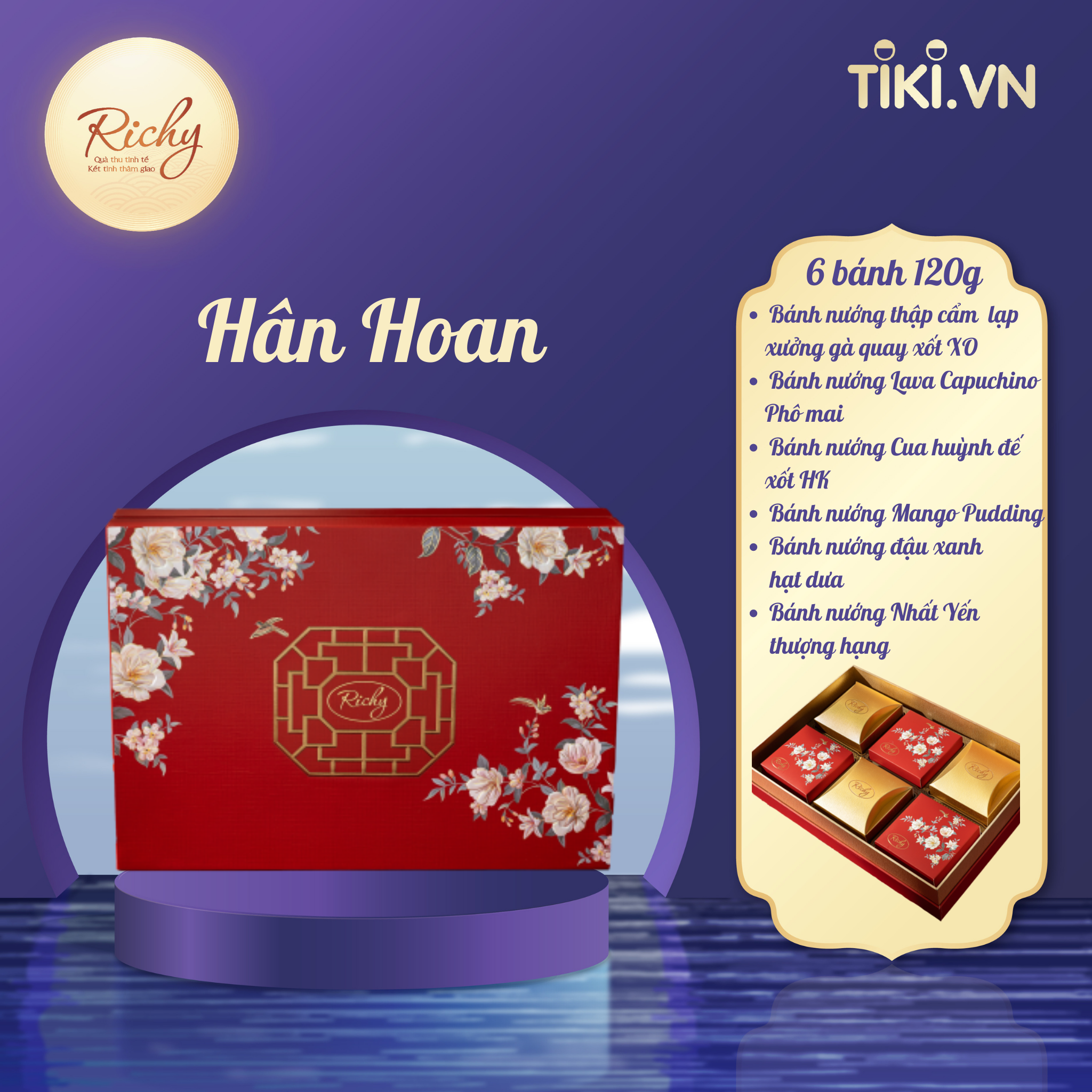 Bánh Trung Thu Richy hộp cao cấp - bộ Hân Hoan