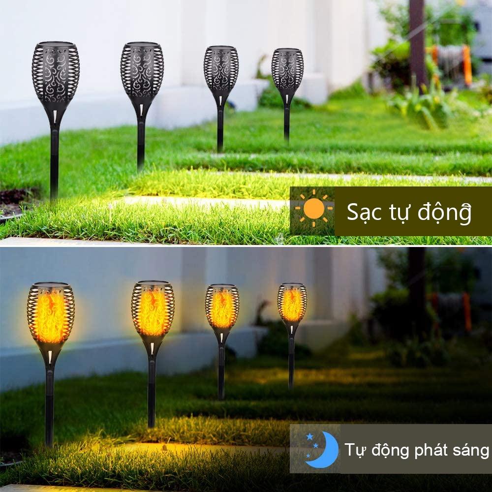 Đèn LED 12/96 bóng sử dụng năng lượng mặt trời chống thấm nước trang trí sân vườn