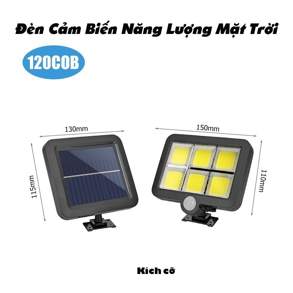 Đèn Năng Lượng Mặt Trời 120 Mắt Led COB - Có Điều Khiển - Cảm Biến Chuyển Động - 3 CHẾ ĐỘ SÁNG