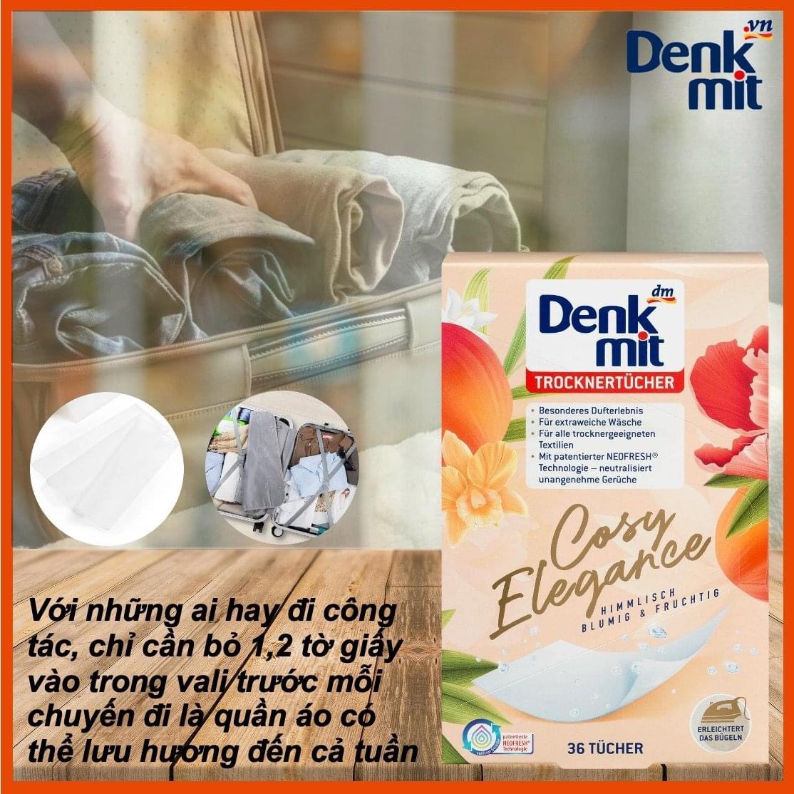 Giấy thơm quần áo Denkmit - dùng cho máy sấy, tủ quần áo, giày