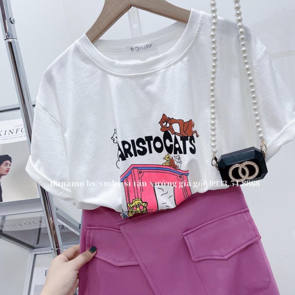Áo thun nữ unisex aristocats thời trang Banamo fashion áo thun aristocats 3127