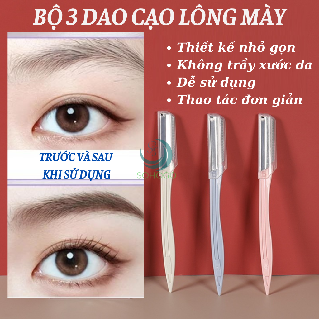 BỘ 3 DAO CẠO LÔNG MÀY MINI – SIÊU GỌN &amp; AN TOÀN DAO CẠO CHÂN MÀY 3 CÂY – NHỎ GỌN, SẮC BÉN, DỄ DÙNG DAO CẠO MÀY SIÊU NHỎ – AN TOÀN CHO DA NHẠY CẢM BỘ DAO CẠO LÔNG MÀY CÓ NẮP – TIỆN DỤNG &amp; NHẸ NHÀNG