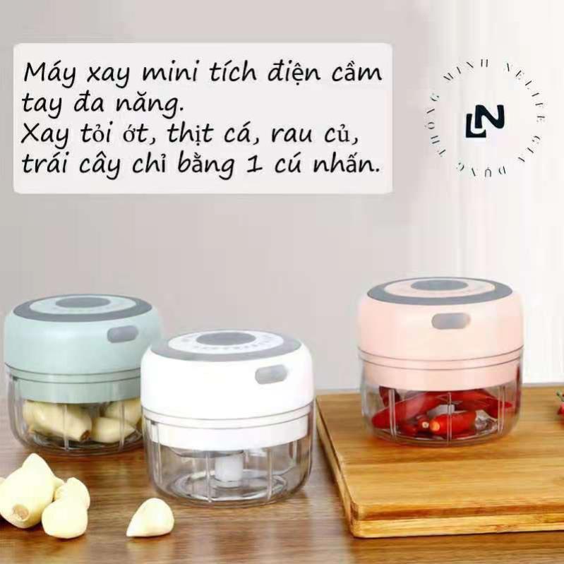 Hàng Độc LạMáy xay tỏi ớt, rau củ, máy đánh trứng mini tiện dụng nhà bếp 100ml 150ml 250ml 300ml combo 2in1