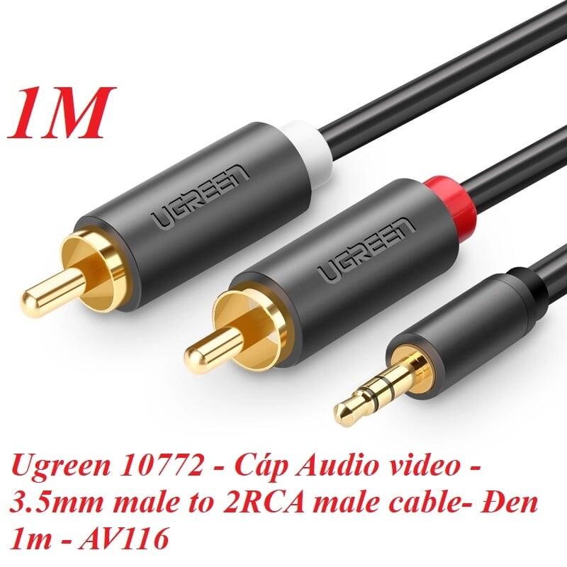 Ugreen UG10772AV102TK 1M màu Đen Cáp âm thanh 2 đầu Bông sen sang 3.5mm dương - HÀNG CHÍNH HÃNG